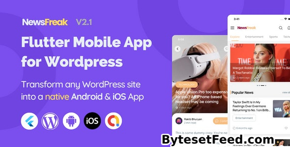 Newsfreak v2.1.0 - Flutter Mobile App for WordPress