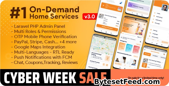 On-Demand Home Services, Business Listing, Handyman Booking with Admin Panel v3.0.0 - nulled