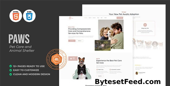 Paws - Pet Care and Animal Shelter HTML Template