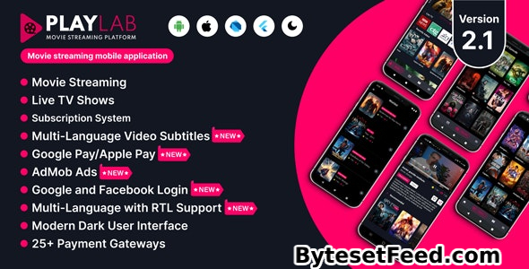 PlayLab v2.6 - Cross Platform on Demand Movie Streaming Mobile Application