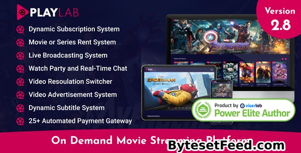 PlayLab v2.8 - On Demand Movie Streaming Platform - nulled