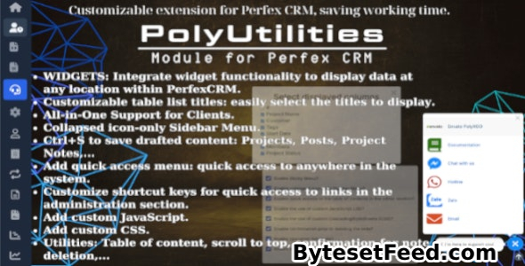 PolyUtilities for Perfex CRM v1.0.8 - Quick Access Menu, Custom JS, CSS, and More