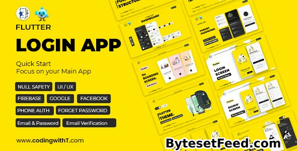 Pro Flutter Login App, Frontend, Backend, Firebase - Modern Minimal Flutter App for any Application