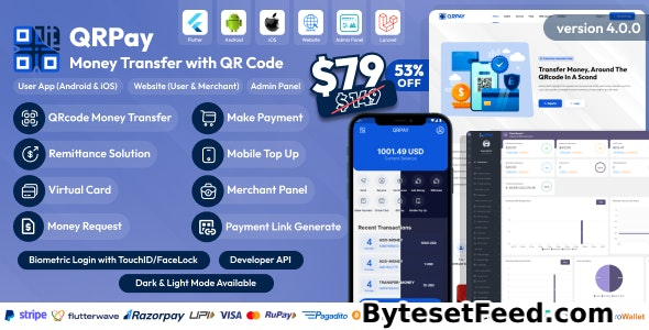 QRPay v3.2.0 - Money Transfer with QR Code Full Solution - nulled