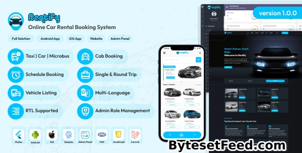 Rentify v1.0.0 - Online Car Rental Booking System Full Solution