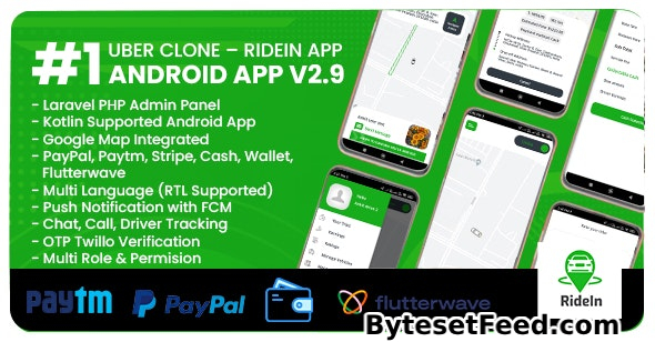 RideIn Taxi App v2.9 - Android Taxi Booking App With Admin Panel