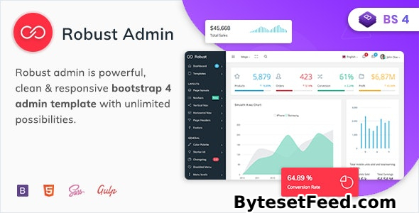 Robust v2.1 - Premium Bootstrap 4 Admin, Dashboard & WebApp Kit Template