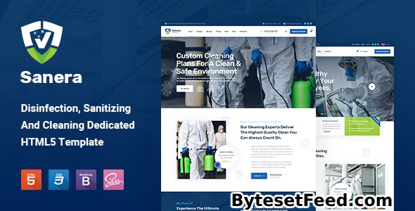 Sanera - Sanitizing And Cleaning Services Template