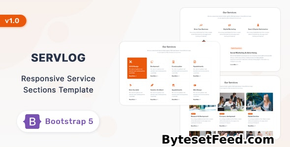 Servlog - Bootstrap 5 Service & Features Section Template