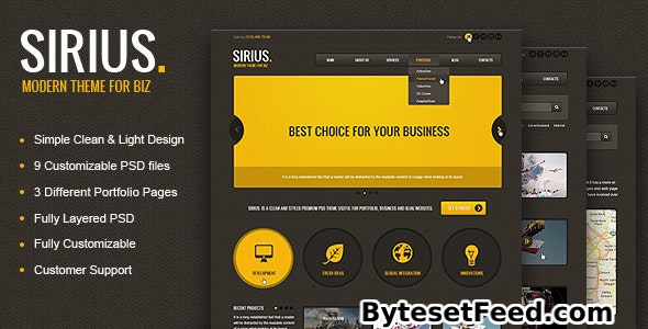 Sirius - Responsive HTML Template, SASS