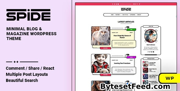 Spide v1.0.4 - Personal Blog & Magazine WordPress Theme