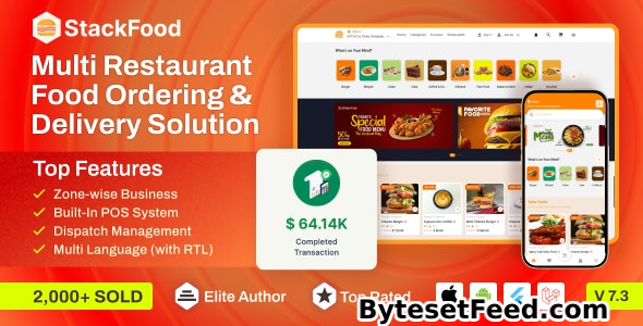 StackFood v7.2 - Multi Restaurant Food Delivery App with Laravel Admin and Restaurant Panel - nulled