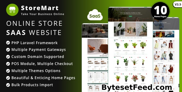 StoreMart SaaS v3.4 - Online Product Selling Business Website Builder - nulled