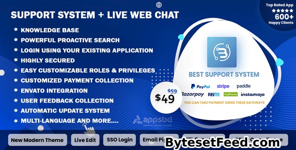 Support System v4.1.4 - Live Web Chat & Client Desk & Ticket Help Desk - nulled