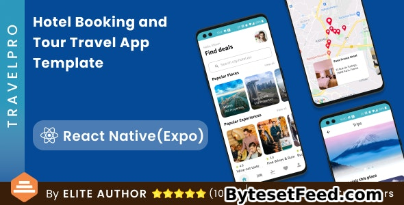 TravelPro v3.0 - React Native Hotel Booking and Tour Travel App Template