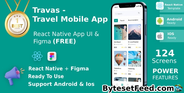 Traves v1.3 - Travel Mobile App - UI Kit - React Native