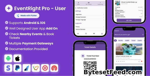 User App for EventRight Pro Event Ticket Booking System v1.4.0