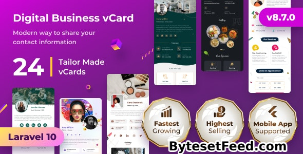 VCard SaaS v8.7.0 - Digital Business Card Builder SaaS - Laravel VCard Saas - NFC Card - With Mobile App