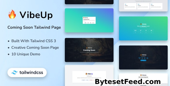 VibeUp - Tailwind CSS Coming Soon HTML Template