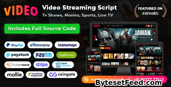 Video Streaming Portal v2.2 - TV Shows, Movies, Sports, Videos Streaming, Live TV - nulled