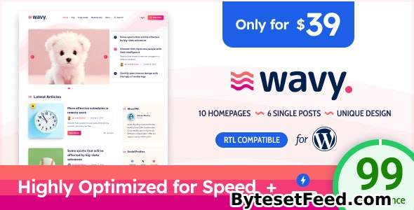 Wavy v1.8.5 - Modern & Lightweight Blog for WordPress