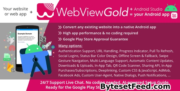 WebViewGold for Android v15.1 – WebView URL/HTML to Android app + Push, URL Handling, APIs & much more! - nulled