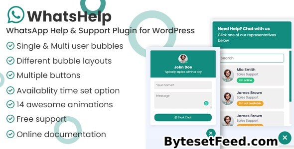 WhatsApp Chat Support Pro WordPress Plugin v2.2.3