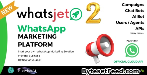 WhatsJet SaaS v2.8 - A WhatsApp Marketing Platform with Bulk Sending, Campaigns & Chat Bots - nulled