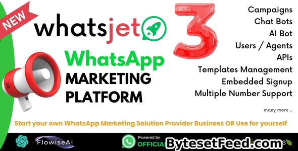 WhatsJet SaaS v3.0 - A WhatsApp Marketing Platform with Bulk Sending, Campaigns & Chat Bots - nulled