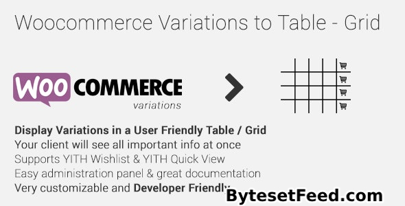 Woocommerce Variations to Table - Grid v1.5.6