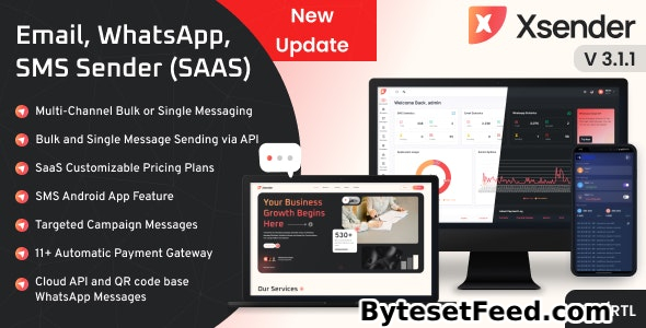 XSender v3.1.1 - Bulk Email, SMS and WhatsApp Messaging Application - nulled