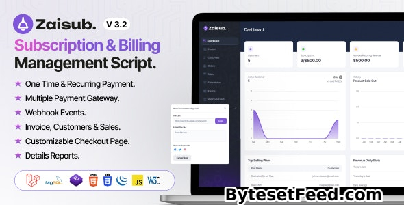 Zaisub v3.2 - Subscription & Billing Management Laravel Script - nulled