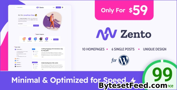 Zento v1.4.0 - Modern & Lightweight Blog for WordPress