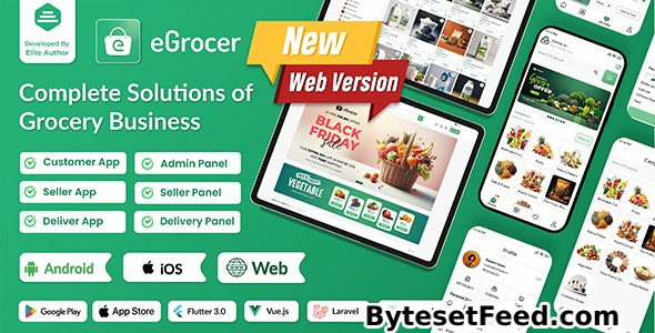 eGrocer v2.0.2 - Online Multi Vendor Grocery Store, eCommerce Marketplace Flutter Full App with Admin Panel - nulled