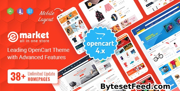 eMarket v1.3.5 - Multipurpose MarketPlace OpenCart 3 Theme (35+ Homepages & Mobile Layouts Included)